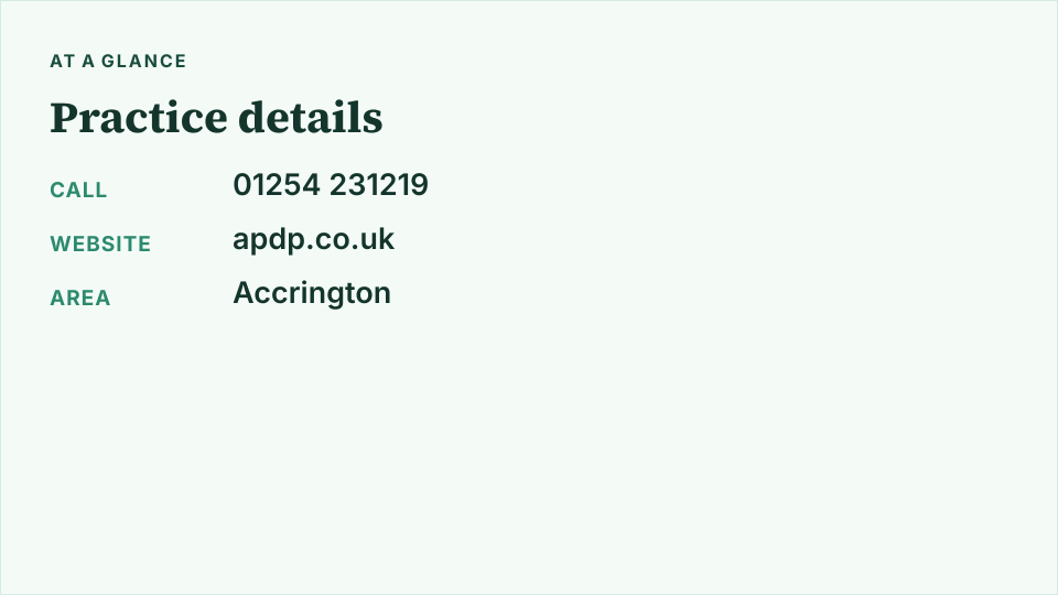 Avenue Parade Dental Practice — contact and practice details