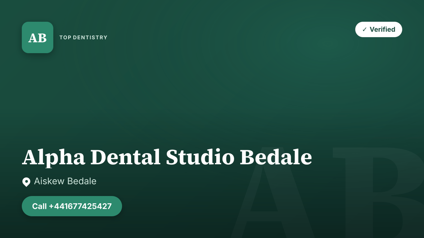 Alpha Dental Studio Bedale — Aiskew Bedale, dental practice on Top Dentistry