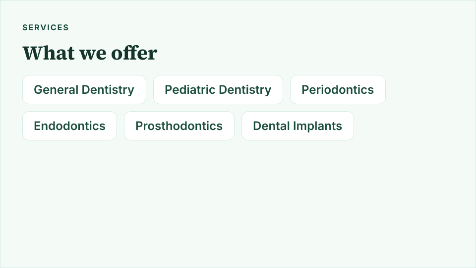 Alpha Dental Studio Bedale — services offered