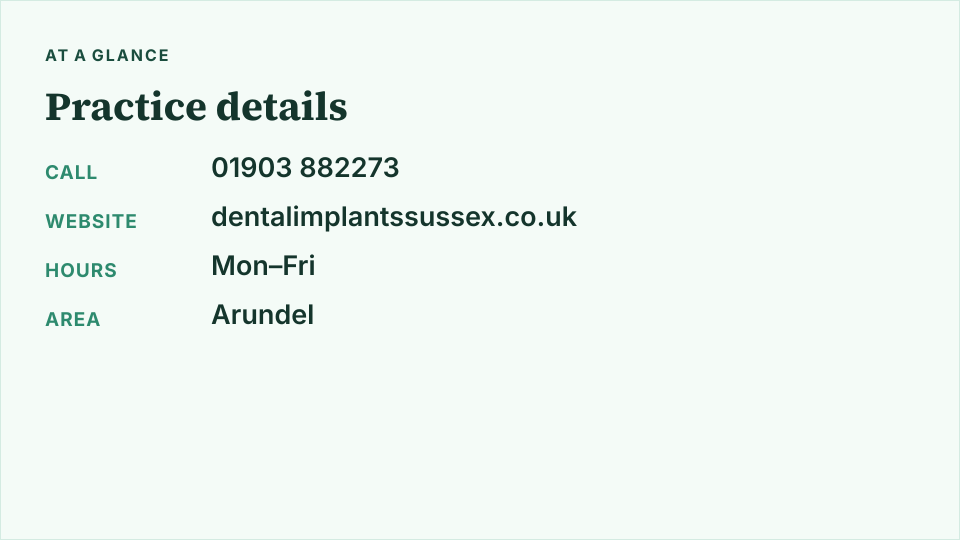 Arundel Dental Care — contact and practice details