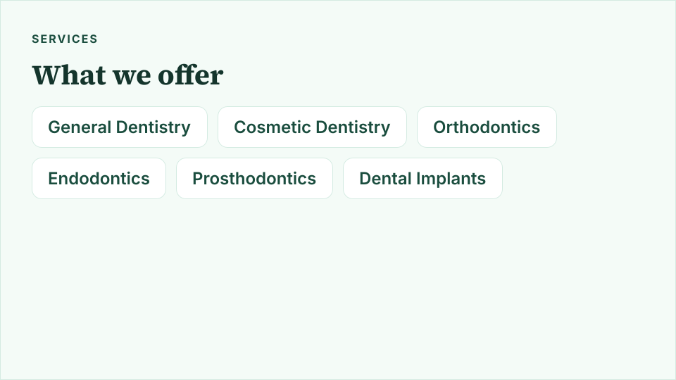 Ascot Dental Practice — services offered