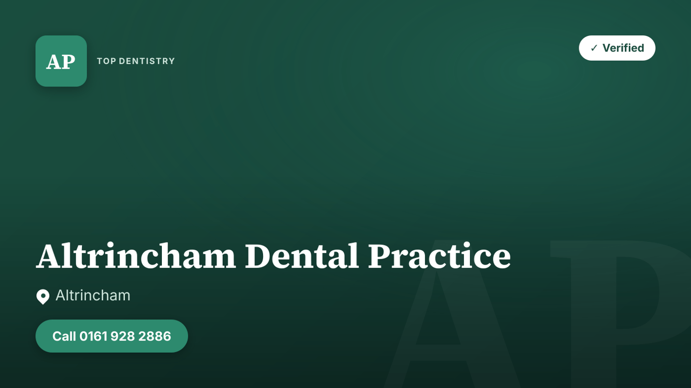 Altrincham Dental Practice — Altrincham, dental practice on Top Dentistry