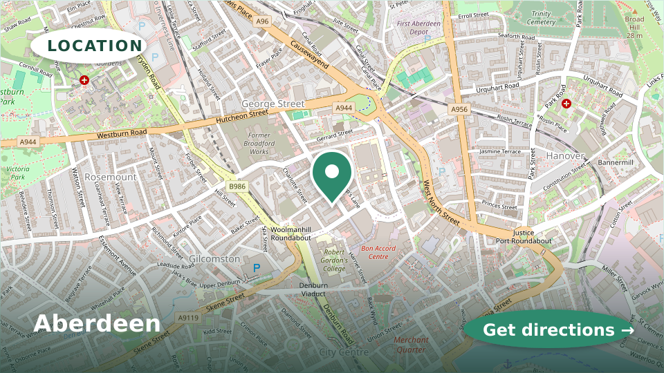 Map of Aberdeen Orthodontics in Aberdeen