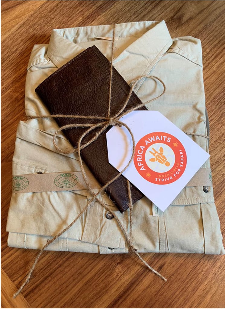 Safari shirt & leather passport wallet