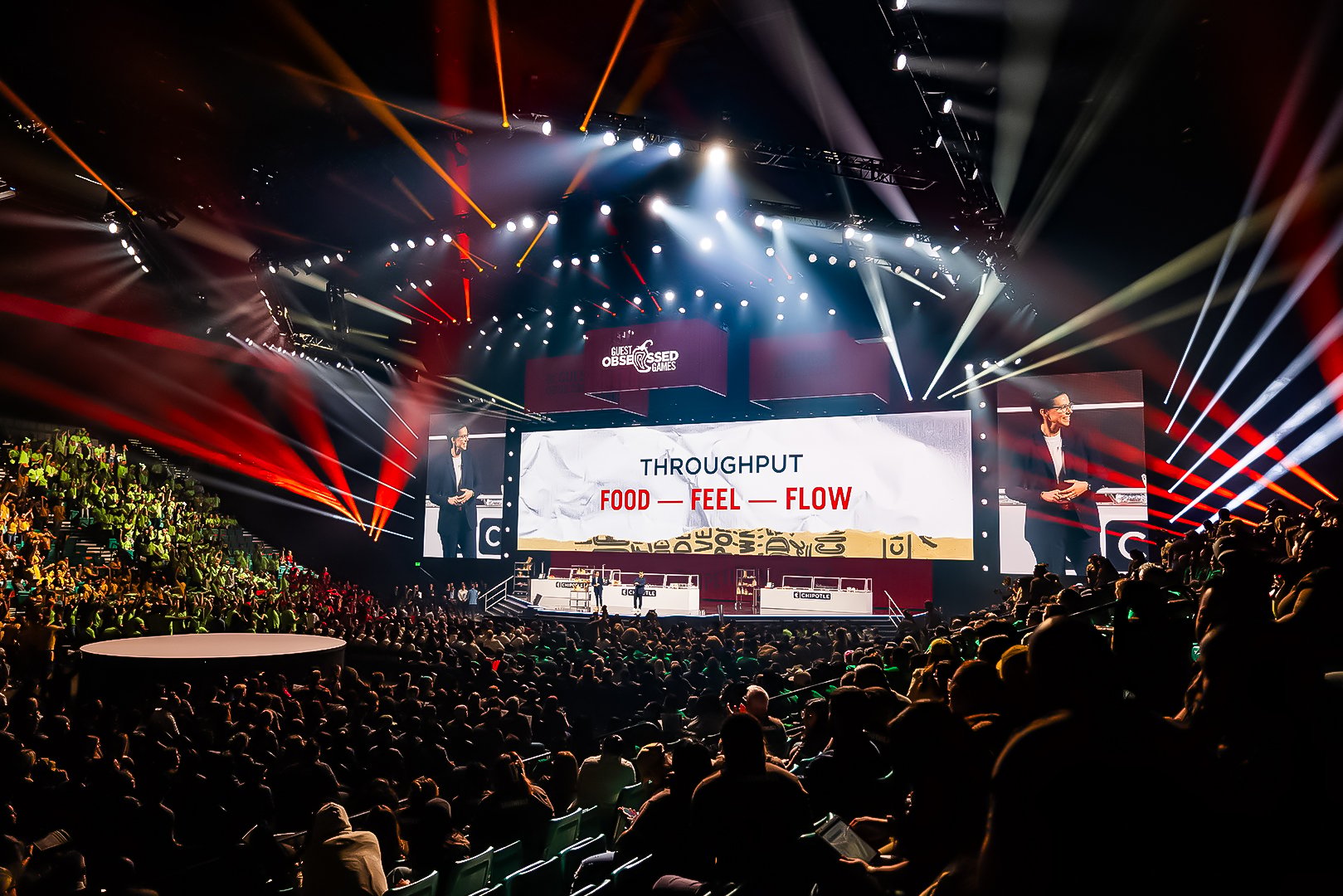 Wide shot of keynote stage and audience