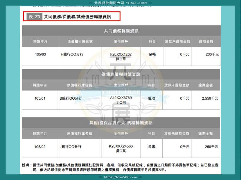 2020年新版聯徵紀錄怎麼看-其他資訊-共同債務Z3