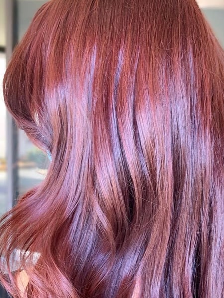 Image of  Women's Hair, Red, Hair Color, Long Hair (Upper Back Length), Hair Length , Layers, Haircut , Beachy Waves, Hairstyle
