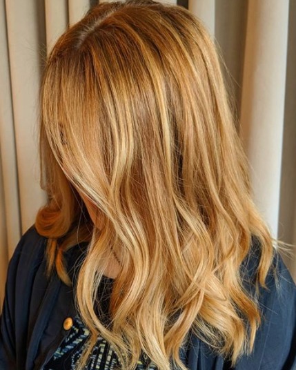 Image of  Women's Hair, Balayage, Hair Color, Red, Long Hair (Mid Back Length), Hair Length , Layers, Haircut , Beachy Waves, Hairstyle
