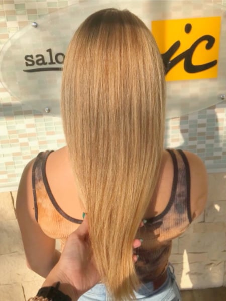 Image of  Women's Hair, Blowout, Color, Blonde, Highlights