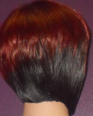 Image of  Women's Hair, Red, Color, Black, Pixie, Short Hair (Ear Length), Straight, Style