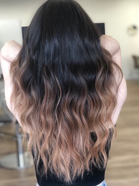 Image of  Women's Hair, Balayage, Hair Color, Blonde, Black, Brunette, Color Correction, Foilayage, Beachy Waves, Hairstyle