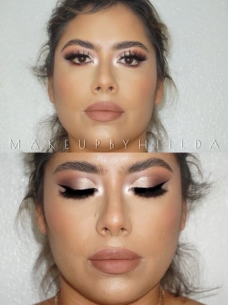 Image of  Makeup, Skin Tone, Olive, Brown, Glam, Look, Brown, Colors, Glitter, Gold