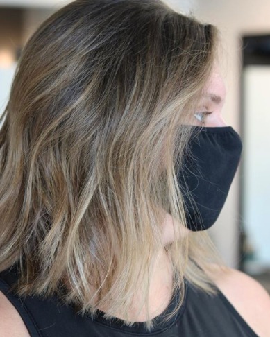 Image of  Women's Hair, Balayage, Color, Blonde, Shoulder Length Hair, Hair Length (Women's Hair), Layers, Haircut (Style)