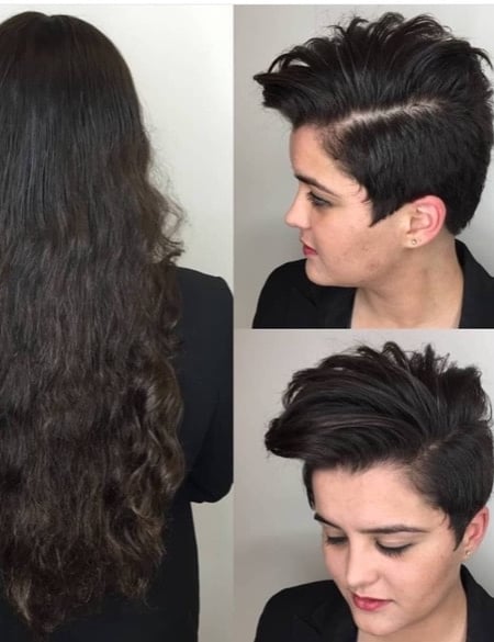Image of  Women's Hair, Blowout, Hair Length , Short Hair (Ear Length), Pixie, Haircut , Curly, Hairstyle, Straight, Natural Hair