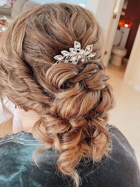 Image of  Women's Hair, Blonde, Color, Long Hair (Upper Back Length), Hair Length (Women's Hair), Braid (Boho Chic), Style, Bridal, Updo