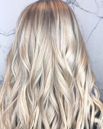 Image of  Women's Hair, Balayage, Color, Blonde, Long Hair (Mid Back Length), Hair Length (Women's Hair), Beachy Waves, Style