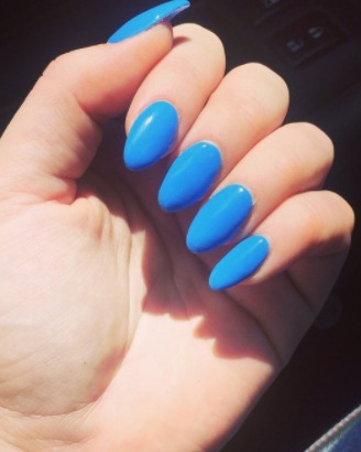 Image of  Nails, Blue, Nail Color, Acrylic, Nail Finish, Medium, Nail Length, Almond, Nail Shape