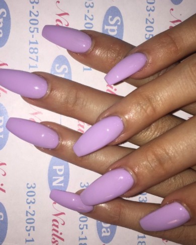 Image of  Nails, Purple, Nail Color, Long, Nail Length, Almond, Nail Shape