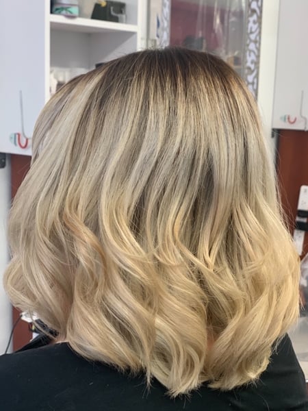 Image of  Women's Hair, Blowout, Hair Color, Balayage, Black, Blonde, Brunette, Color Correction, Fashion Color, Foilayage, Full Color, Highlights, Ombré, Red, Hair Length , Short Hair (Ear Length), Pixie, Short Hair (Chin Length), Shoulder Length Hair, Long Hair (Upper Back Length), Long Hair (Mid Back Length), Haircut , Bangs, Blunt (Women's Haircut), Bob, Coily, Curly, Layers, Shaved (Women's Haircut), Hairstyle, Beachy Waves, Curls, Extensions, Straight, Weave, Wig (Hair), Hair Texture, Smoothing , Keratin, Perm, Japanese Straightener, Relaxer