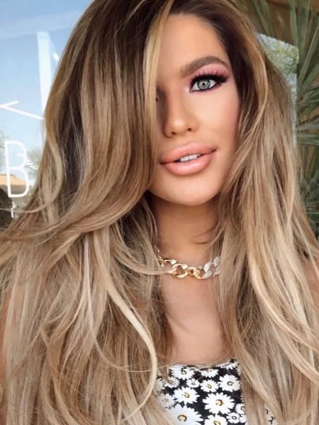 Image of  Women's Hair, Blonde, Hair Color, Long Hair (Mid Back Length), Hair Length , Beachy Waves, Hairstyle, Extensions