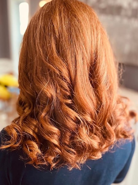 Image of  Women's Hair, Hair Color, Red, Long Hair (Upper Back Length), Hair Length , Curly, Haircut , Layers