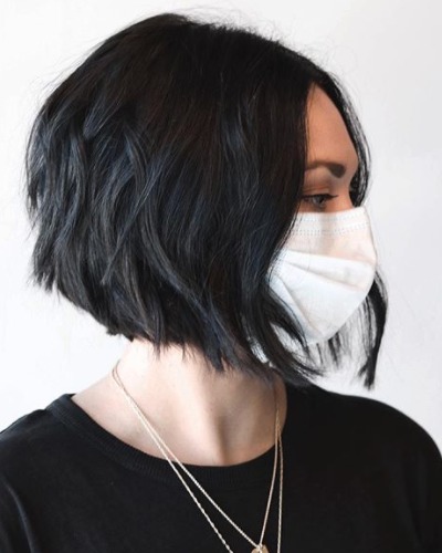 Image of  Women's Hair, Color, Full Color, Short Hair (Chin Length), Hair Length (Women's Hair), Blunt (Women's Haircut), Haircut (Style), Straight, Style