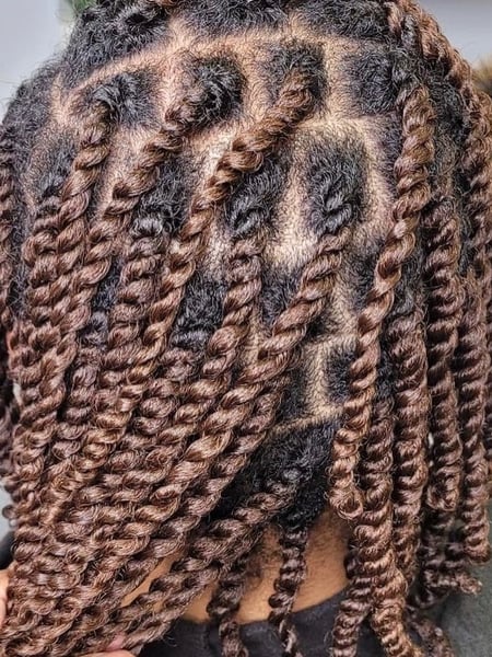 Image of  Women's Hair, Brunette, Hair Color, Fashion Color, Shoulder Length Hair, Hair Length , Braids (African American), Hairstyle
