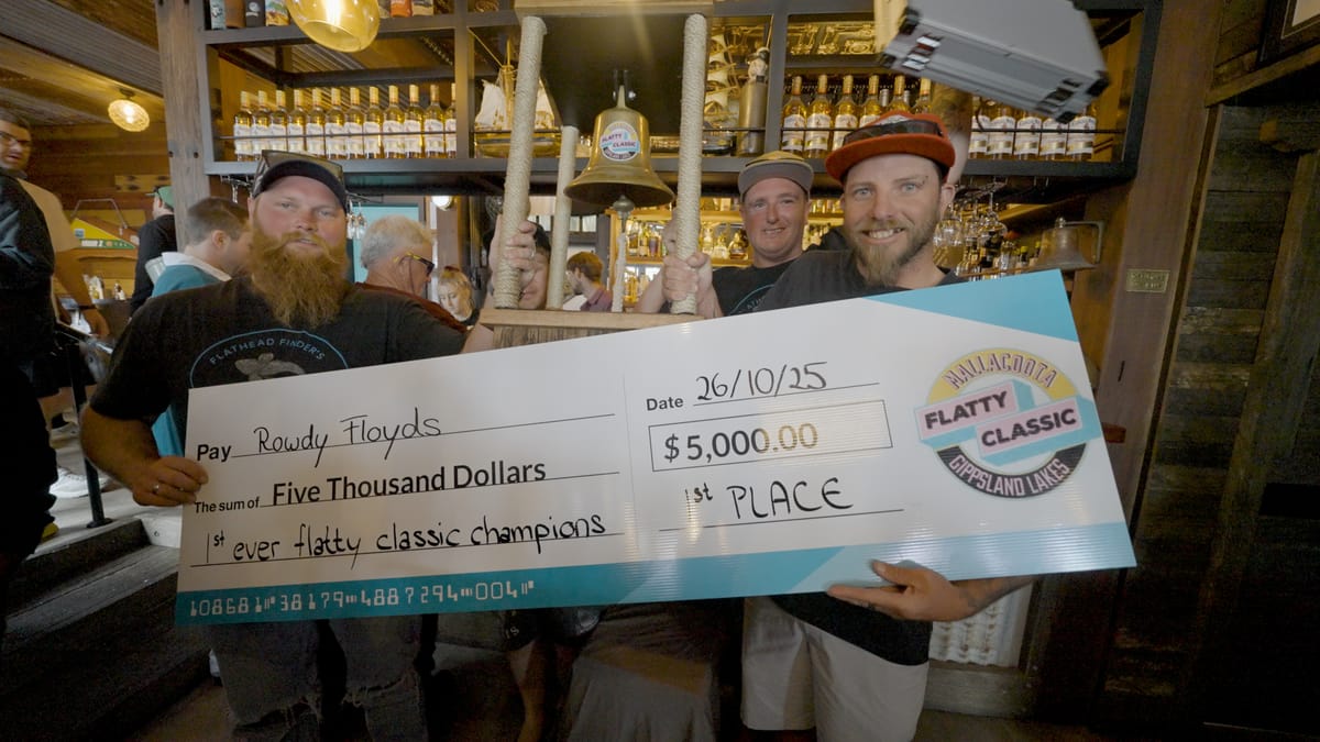 The Rowdy Floyds with the winners' cheque at Scallywags