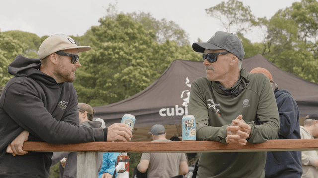 Catching up over a drink at the Flatty Classic