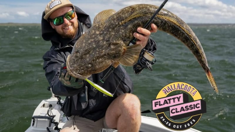 Angler with the biggest flathead of day one at the 2025 Mallacoota Flatty Classic