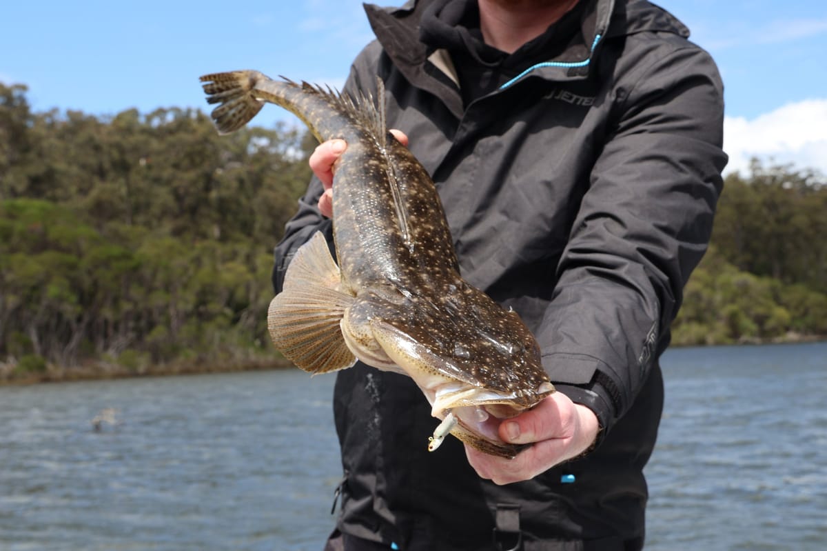 Jake Spence with his 76cm dusky flathead, the team's biggest of the 2025 comp