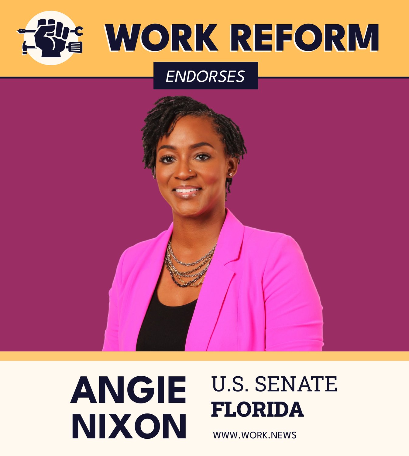 Work Reform Town Hall Interview with U.S. Senate Nominee ANGIE NIXON, the Democratic Socialist who just crushed Flordia's Democratic Establishment