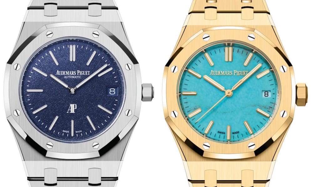 Royal Oak Audemars Piguet con quadrante in pietra turchese e blu