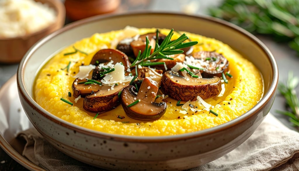 piatto di polenta e funghi