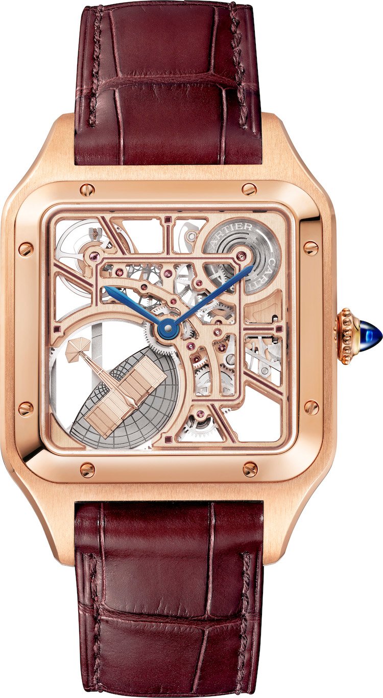 Cartier Santos Dumont scheletrato oro rosa soldat