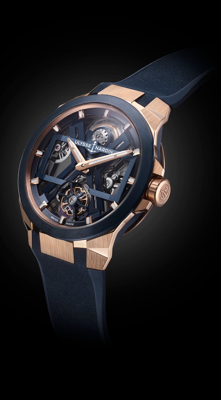 Blast Tourbillon Blue & Gold, dettaglio lato sinistro