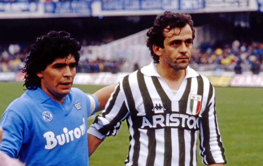 Michel Platini e Maradona nel 1986