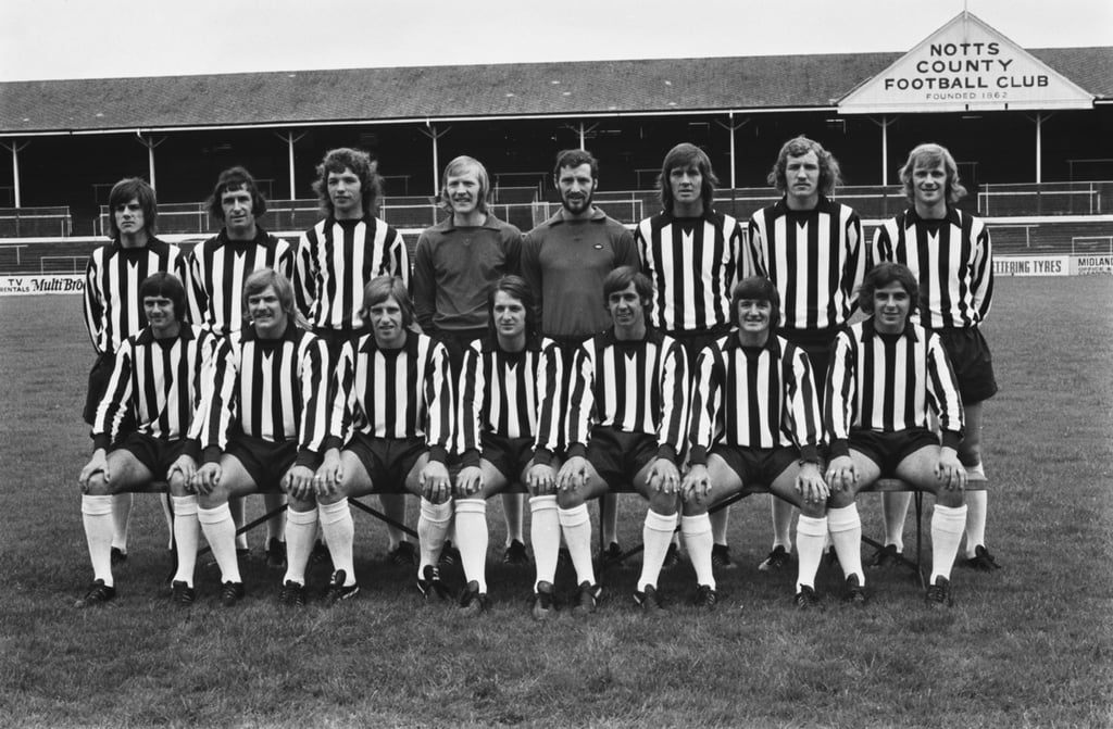 La formazione del Notts County nel 1973