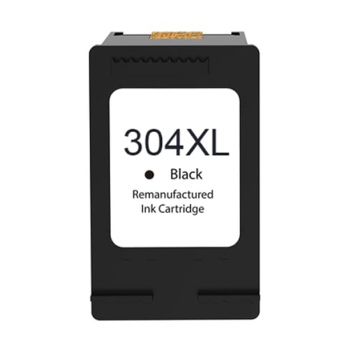 Cartucho de tinta preto remanufaturado HP 304XL - Mostra o nível de tinta - Substitui N9K08AE/N9K06AE - HP HI-304XLBK-V3