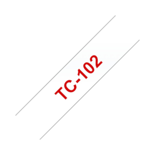 Fita Laminada 12mmx7,7mts Fundo Transparente / Texto Vermelho - Brother BROTC102