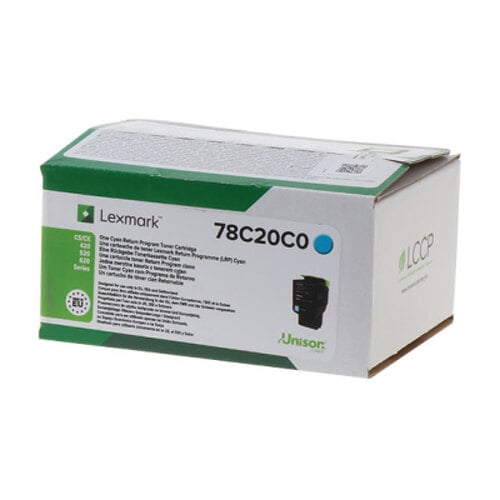 Lexmark CS421/CS521/CS622/CX421/CX522/CX622/CX625 Toner Original Cyan - 78C20C0 - Lexmark 78C20C0
