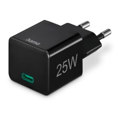 Carregador USB-C PD/QC 25W Rápido Mini-charger Preto - Hama HAM201651