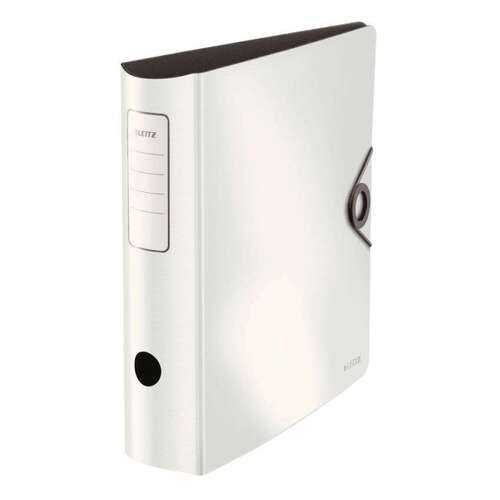 Leitz Active Solid Arquivo de alavanca para formato A4 - Lombada arredondada com 75 mm de largura - Mecanismo de 180° - Fecho com elástico - Branco - Leitz 10471001