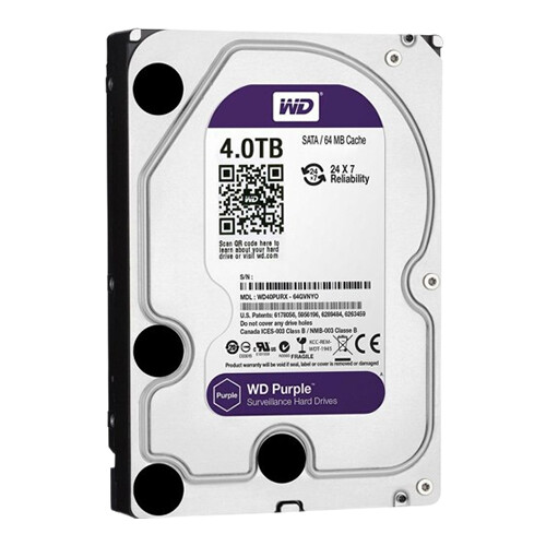 WD Purple Surveillance 4 TB - interno - 3.5" - SATA 6Gb/s - 5400 rpm - buffer: 256 MB - preço válido até fim de stock - Western Digital WD43PURZ