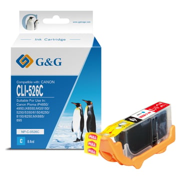 G&G Canon CLI526 Cião&#47;Azul Cartucho de Tinta Compatível, 8.4 ml - Tinteiro Compatível 4541B001