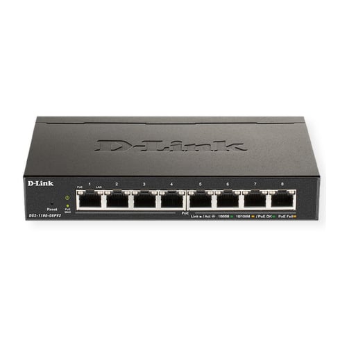 D-Link Semi-Manageable 8 Port Gigabit PoE Switch - D-Link DGS-1100-08PV2/E