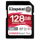 SD Kingston Canvas React Plus V6 128GB SDXC UHS-II U3 V60 280R/100W - Kingston SDR2V6/128GB
