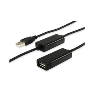 Equip Cable Alargador USB 2.0 Activo - Doble Blindaje - Longitud 15m - Color Negro - Equip 133311
