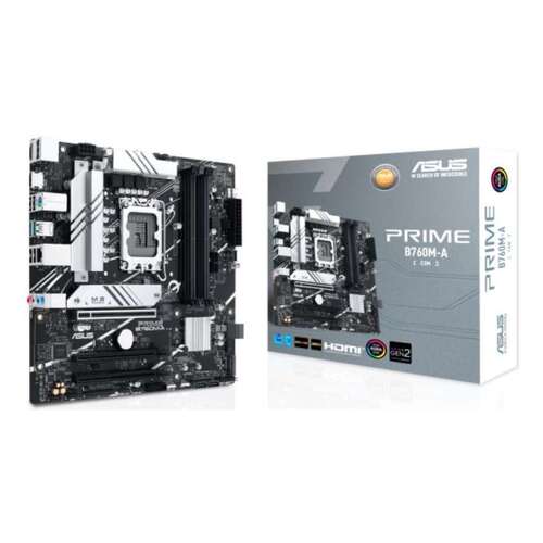 Placa-mãe Asus Prime B760M-A CSM Intel LGA1700 4x DDR5 - HDMI, M.2, PCIe4.0, 4x Sata III, USB 3.2, MicroATX - Asus PRIME B760M-A-CSM