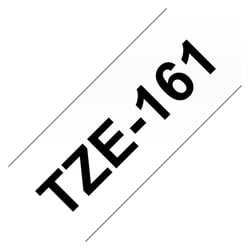 Fita de etiquetas laminadas genéricas Brother TZe161 - Texto preto sobre fundo transparente - Largura 36 mm x 8 metros - BR-TZE161
